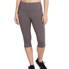 Product Information Train For Success In The Dsg Women’s Performance Capris. This Pant Features Wicking To Provide Fast Dry Times. It Also Includes An Internal Back Pocket To Hold Your Cellphone While You Move. Take On Your Goals With Ease In The Dsg Women’s Performance Capris. Fit Fitted Capris Wide, Flat Elastic Waistband Technology Wicking Absorbs Moisture To Keep Your Skin Dry Design Smoothing And Breathable Jersey Material Back Waistband Pocket Can Hold Cellphone Cover-Stitching On Seams Av Black Flared Leggings, Dicks Sporting Goods, Sports Bra And Leggings, Printed Sports Bra, Purple Leggings, Red Leggings, Performance Leggings, Black Flare, Clothing Manufacturer