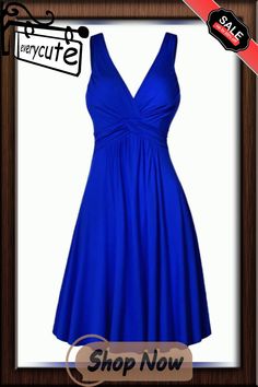 Women Elegant Pure Color Deep V-neck Dress Knee Length Backless Evening Dresses Sleeveless Slim Fit Pleated Dress Plus Size Beach Stretch V-neck Halter Dress, Blue Stretch Sleeveless V-neck Dress, Sleeveless V-neck Sundress For Party, Stretch V-neck Sundress, Stretch Empire Waist Summer Dresses, Fitted Sleeveless V-neck Sundress, Solid V-neck Sundress For Party, Summer Stretch Empire Waist Dresses, Solid Color V-neck Sundress For Party