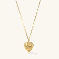 Our Engraved Heart Locket can be engraved with initials, words, or short messages for the perfect gift for your loved ones! This necklace is different from regular gold plating because it has a thick layer of 18k Gold on Stainless Steel making it more durable, hypoallergenic, and waterproof. It offers the appearance and quality of gold jewelry at a more affordable cost. • Dipped in 18k Gold • Hypoallergenic & Waterproof How to send photos? You will receive a separate confirmation email a few min Gold Locket Necklace For Mother's Day Personalized Gift, Classic Gold Charm Necklaces For Valentine's Day, Engraved Yellow Gold Locket Necklace For Anniversary, Personalized Gold Locket Necklace For Mother's Day, Personalized Heart Shaped 14k Gold Locket Necklace, Personalized Yellow Gold-plated Locket Necklace, Gold Engraved Heart Charm Necklace, Personalized Yellow Gold Locket Necklace For Anniversary, Personalized Yellow Gold Locket Necklace For Mother's Day