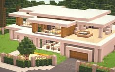 an image of a modern house in minecraft