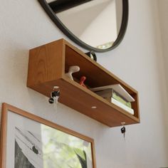 Solid Cherry Entryway Organizer - Krøvel Furniture Co. Handmade in Maine Shelf Key Holder, Key Rack With Shelf, Wood Key Holder Diy Simple, Simple Key Holder, White Oak Furniture, Mountain Shelf Key Holder, Maple Furniture, Cherry Furniture, Dresser With Tv