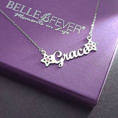 Find the perfect way to show your love and appreciation with a personalised name necklace from Belle Fever. Our custom name necklaces are the perfect gift for any occasion, whether it's a birthday, anniversary, or just because. Each necklace is handcrafted with care and attention to detail by the talented team at Belle Fever, ensuring a high-quality piece of jewellery that will be treasured for years to come.The name of your loved one holds so many stories and memories, and it's a special and me Customizable Silver Jewelry For Her, Silver Birthstone Nameplate Necklace, Silver Nameplate Necklaces With Birthstone, Customized Name Necklace For Anniversary Gift, Personalized Adjustable Sterling Silver Birthstone Necklace, Customizable Silver Name Necklace For Gift, Customizable Silver Necklace For Gifts, Customizable Silver Necklace For Gift, Customized Silver Necklace For Personalized Gift