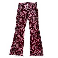 Y2k Pink Zebra Pants With Adjustable Flare. Size 5. Fuzzy Material. Original Vintage Pants. Zippers Located On The Bottom Rear Of The Pant Leg To Adjust Flare Of The Pants. Open To Offers! Pink Wide Leg Y2k Bottoms, Y2k Pink Wide Leg Bottoms, Pink Wide Leg Y2k Pants, Y2k Pink Wide Leg Pants, Pink Y2k Style Wide Leg Pants, 90s Style Pink Wide Leg Pants, Pink High Waist 90s Bottoms, 90s High Waist Pink Bottoms, High Waist Pink 90s Bottoms