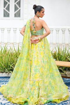 Neha – Sania Maskatiya International Shades Of Mint Green, Sania Maskatiya, Gota Work, Cocktail Outfit, Website Features, Lehenga Designs, How To Dye Fabric, Lemon Yellow, Online Branding