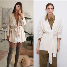 New With Tags Art.: 5536/117/712 Long Sleeves Ribbed Wrap Cardigan With Belt V-Neck 47% Viscose, 27% Nylon, 26% Polyester Long Cardigan Neutral V-neck Cardigan For Work, V-neck Winter Cardigan For Daywear, Chic V-neck Winter Blazer, Zara Casual V-neck Outerwear, V-neck Outerwear For Daywear In Fall, Elegant Cream V-neck Cardigan, Chic Long Sleeve Neutral Cardigan, Chic Neutral Long Sleeve Cardigan, Cream V-neck Sweater For Spring