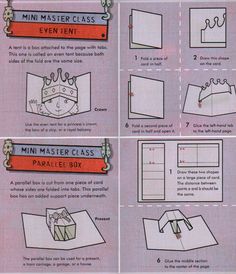 instructions on how to make a mini master class book