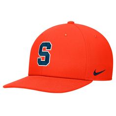 Complete your Syracuse Orange game day look with this Pro Snapback Hat from Nike. With its structured fit and mid-crown design, this Syracuse Orange hat offers a timeless look that's perfect for game day or any casual occasion. The embroidered team graphic on the solid front panels pops against the team-colored crown and bill, while the snap closure ensures you'll always enjoy the ideal fit. Collegiate Style Sports Trucker Hat With Flat Brim, Collegiate Snapback Baseball Cap, College Flat Bill Trucker Hat For Baseball Season, Classic Snapback Visor Hat For Sports Events, Classic Visor Snapback Hat For Sports Events, Collegiate Curved Brim Fitted Hat For Baseball Season, Collegiate Flat Brim Trucker Hat For College, Collegiate Fitted Hat With Curved Brim For Baseball Season, College Baseball Cap For Baseball Season