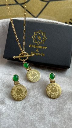 Medina Vintage Louiza Four Piece Set – Shimmer and Shawls Gallic Rooster, Eyewear Chain, Moroccan Jewelry, Necklace And Earrings Set, Anklet Bracelet, Scarf Jewelry, Anklet Jewelry, Vintage Moroccan, Necklace And Earrings