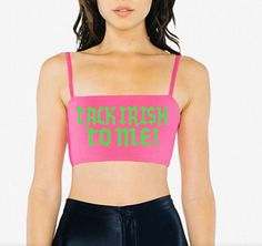 Our fabulous Talk Irish To Me Neon Pink Super Crop Tank offers incredible style and comfort! Super cropped for an amazing sexy fit, this limited edition crop top has great style and a soft cotton spandex stretch. The straps are adjustable as well, a total show stopper! AMERICAN APPAREL Premium Cotton/Spandex Sweat Sets, Black Sweats, Cropped Crewneck, Skirt Fits, Crop Tank, American Apparel, Neon Pink, Cotton Spandex, Cheer Skirts