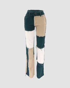 Details: Long pants with patchwork designBottom Length: LongMaterials:75% Cotton + 25% Polyester Patchwork Cargo Pants, Gavin Magnus, Outfit Reference, 90s Y2k Fashion, Summer Outfits Aesthetic, Grunge Outfit, Cute Modest Outfits, Aesthetic Look, Y2k Outfits