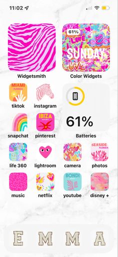 an iphone screen showing the numbers and icons for different types of things to see on it