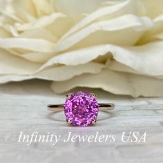 🐕 Big deals! Round Pink Sapphire Solitaire Ladies Ring, Round Extra Facet Solitaire Engagement Ring, 14k Rose Gold Pink Sapphire Statement Ring #6465 only at $445.00 Hurry. #PromiseRing #EngagementRing #TravelRing #ProposalRing #GiftIdeasForHer #BirthdayGift #ElongatedRing #BridalGift #WeddingRing #PinkSapphireRing Pink Brilliant Cut Round Ruby Ring, Pink Brilliant Cut Ruby Ring, Pink Round Cut Ruby Ring, Pink Round Cut Ruby Ring In Fine Jewelry Style, Pink Brilliant Cut Ruby Ring For Gift, Fine Jewelry Pink Ruby Ring With Round Cut, Pink Brilliant Cut Ruby Ring Gift, Fine Jewelry Pink Round Cut Ruby Ring, Pink Sapphire Round Cut Ring