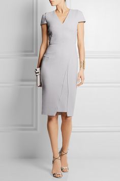 Light-gray wool-crepe Zip fastening through back 100% wool; lining: 100% silk Dry clean Working Dresses, Roland Mouret Dress, Designer Maxi Dress, Reed Krakoff, Spring Work Outfits, Wool Crepe, Business Outfits Women