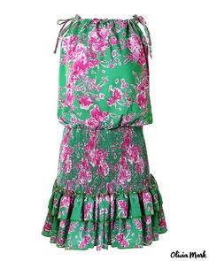 Olivia Mark - Ruched dress with ruffles and floral print Dress With Ruffles, Ruched Dress, Olivia Mark, Dress Details, Get The Look, Floral Skirt, Lily Pulitzer Dress, Ruffles, Floral Print