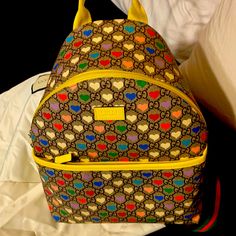 Used In Good Condition Multicolor Dust Bag Kids Canvas, Gucci Kids, Gucci Accessories, Canvas Backpack, Kids Accessories, Limited Time, Bag Accessories, Dust Bag, Backpacks