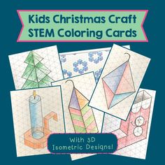 Christmas Engineering Activities, Middle School Christmas Art Projects, Christmas Stem Activities Middle School, Christmas Stem Challenges For Kids, Holiday Stem Challenges, Christmas Art Grade 5/6, Isometric Graph Paper, Kids Notes, Homeschool Middle School