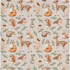 an animal themed wallpaper with deers and other animals