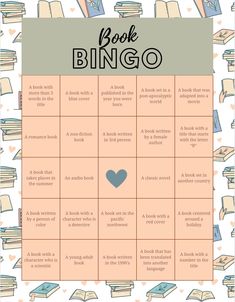 a book bingo game with books surrounding it and the words'book bingo '