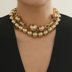 This Double Layered Faux Pearl Necklace comes in three stunning color options: Gold, White, and Gold+White. Elevate your style with this elegant and versatile necklace that is sure to turn heads. Material: imitation pearl+aluminum chain Elegant Metal Layered Necklace With Chain, Party Round Beads Ball Chain Necklaces, Party Ball Chain Necklaces With Round Beads, Party Necklace With Round Beads And Ball Chain, Party Round Beads Ball Chain Necklace, Party Metal Chain Necklace With Pearl Chain, Chic Metal Layered Necklace With Chunky Chain, Chic Layered Metal Necklace With Chunky Chain, Chunky Chain Layered Metal Necklace For Party