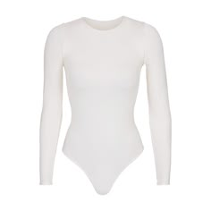 Essential Crew Neck Long Sleeve Bodysuit | Marble — A second-skin bodysuit with an ultra-flattering satin stretch finish, the Long Sleeve Crew Neck Thong Bodysuit is a versatile wardrobe foundation. This bodysuit features a raw cut neckline, snap closure at base, and satin stretch stitch at leg openings for optimal comfort. Drape Maxi Dress, White Bodysuit, Body Suit, Long Sleeve Bodysuit, Shirts & Tops, Second Skin, White Long Sleeve, High Waisted Shorts, Shapewear