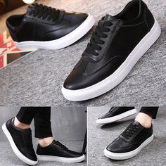 Luxury Brand Casual Leisure Street Style Shoes for men - wanahavit - wanahavit Black Sneakers With Rubber Sole, Black Sporty Skate Shoes With Flat Heel, Sporty Black Skate Shoes With Flat Heel, Black Flat Heel Sporty Skate Shoes, Black Skate Shoes With Rubber Sole, Black Skate Shoes With Rubber Sole And Flat Heel, Casual Skate Shoes With Textured Sole And Round Toe, Black Vulcanized Sole Flat Sneakers, Trendy Black Synthetic Skate Shoes