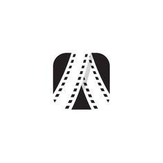 the letter a is made up of filmstrips and film strips on a white background