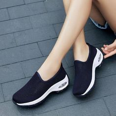 Summer New Casual Slip On Shoes for Women Fashion Woman Breathable Platform Womens Sneakers Flats Tenis Feminino Plataforma Comfortable Sneakers With Air Cushioning, Breathable Slip-on Sneakers With Flat Heel, Non-slip Sneakers For Walking, Slip On Shoes For Women, Road Cycling Shoes, Cycling Shoes Women, Casual Slip On Shoes, Comfort Shoes Women, Bike Shoes