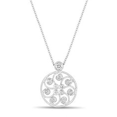 Unique Medallion Diamond Pendant Necklace Antique Vintage Style 14k White Gold 0.32 Carat Handmade U Brilliant Cut Round Necklaces For Evening, Diamond White Round Necklaces For Evening, Fine Jewelry Diamond Necklace With Intricate Design, Formal Filigree Diamond Necklace, Formal Necklace With Intricate Flower Pendant, Round Diamond Necklace With Intricate Design, Formal Flower Pendant Necklace With Intricate Design, Elegant Formal Diamond Necklace With Filigree, Diamond White Necklace With Intricate Design