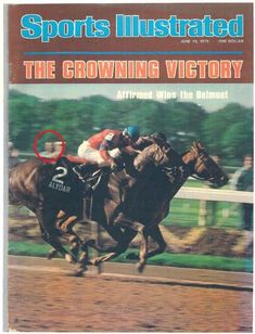 the front cover of sports illustrated magazine showing two horses and jockeys racing on track