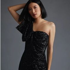 Anthropologie Let Me Be One-Shoulder Mini Dress Sequined Never Worn Size: Xxs Black Sequins Asymmetrical One Shoulder Dress Big Bow Lined Polyester, Elastane; Polyester Lining Side Zip Hand Wash Imported * All Sales Are Final Off-shoulder Mini Dress For Party Season Dinner, Off-shoulder Mini Dress For Dinner Party, Glamorous One Shoulder Mini Dress For Dinner, Glamorous One-shoulder Mini Dress For Dinner, Glamorous Off-shoulder Mini Dress For Dinner, Glamorous One-shoulder Off Shoulder Dress For Night Out, Embellished One-shoulder Holiday Dress, Black Sequin One-shoulder Dress, Sequin One-shoulder Mini Dress For Night Out