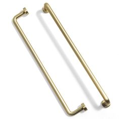 two brass handles on a white background