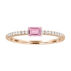 You've never seen pink sparkles quite like these! This Pink Sapphire baguette glistens in this modern diamond setting. Both romantic and elegant, this ring is the perfect addition to any ring stack. 14k Rose Gold 0.75ct Pink Sapphires 0.25ct Diamonds All Stones are natural and untreated Benefits of Solid 14k Gold Jewelry Most loved for its durability and longevity Can be worn daily and requires less maintenance and care than plated, vermeil, or silver jewelry Sweat/water resistant so you can tak Diamond Baguette Ring, Gum Drop, Pink Sparkles, Diamond Baguette, Baguette Diamond Rings, Baguette Ring, Pink Sapphire Ring, Ring Stack, Naples Fl