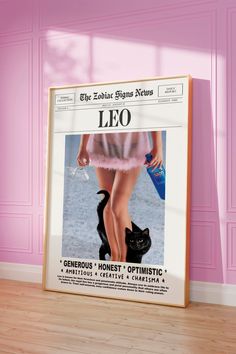 a poster with a woman's legs in high heels on the cover of leo magazine