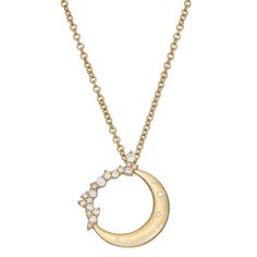 Complement your wardrobe with the eye-catching style of this Charles & Colvard lab-created moissanite moon and star pendant necklace. Complement your wardrobe with the eye-catching style of this Charles & Colvard lab-created moissanite moon and star pendant necklace. Metal: 14k white gold, 14k rose gold, 14k gold Chain length: 16 in. + 2-in. extender Length: 3/4 in. Packaging: boxed Plating: rhodium Finish: polished Chain type: cableSTONE DETAILS Stone type: lab-created moissanite Total weight: Celestial White Gold Diamond Jewelry, Celestial Diamond Necklace With Diamond Accents, Celestial Necklace With Single Cut Diamonds For Anniversary, Celestial Jewelry With Round Cut Diamond Accents, Celestial Style Necklace With Single Cut Diamonds For Anniversary, Celestial Style Jewelry With Round Cut Diamond Accents, Celestial Necklaces With Single Cut Diamonds For Anniversary, Celestial Style Necklaces With Single Cut Diamonds For Anniversary, Celestial Diamond White Jewelry