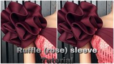 the ruffle rose sleeve is shown in three different views