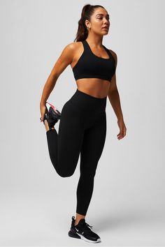 Elevate 2-Piece Outfit Fabletics black/black/black female Activewear >> Womens >> Outfits regular Running/Training Female Activewear, Womens Outfits, Strappy Bra, Gym Fits, Shoulder Workout, Compression Leggings, Workout Outfit, Running Training, Yoga Women