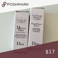 Dior Capture Totale DreamSkin & Super Potent Serum Deluxe Sample/Travel Sizes 0.1 oz for each Brand new never opened Dior Skincare Serum & Face Oil Dior Skincare, Dior Capture Totale, Skincare Serum, Serum Face, Advanced Night Repair, Beauty Samples, Green Bottle, Skin Care Serum, Skin Serum