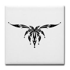 a black and white drawing of a bird with wings on it's back side