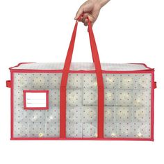 EXTRA LARGE CAPACITY - With dual-box design, this organizer is large enough to hold up to 128 Christmas ornaments - 3 inches for each. So, you can easily put holiday ornaments in place without having to worry about the space. Hokku Designs | Hokku Designs Plastic Christmas Ornament Storage in Red | 12" H X 24" W X 12" D | Wayfair Christmas Ornament Storage, Ornament Storage Box, Ornament Storage, Tray Design, About Space, Xmas Holidays, Curtain Accessories, Move It, Christmas Storage