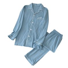 Elevate your loungewear game with our Long Sleeved Home Wear Pajama Set. Designed for comfort and relaxation, this set features long sleeves and a relaxed fit. The high-quality, durable fabric ensures long-lasting softness, and the classic design makes it suitable for any season. Get ready to unwind in style. Smooth yet Fashionable:- Our sets are made of 100% cotton and are soft and comfortable. The soft cotton fabric and lightweight design will make it easy for you to relax and feel cozy. They are perfect for casual evenings! Get The Latest Pattern Here:- These super cool-looking clothes come in a variety of vibrant colors and prints, so you can choose the one that best suits your style. We also offer a wide range of sizes to ensure that there is a perfect fit for all. So dressed in these Casual Long Sleeve Home Sets, Comfortable Cotton Long Sleeve Sets, Solid Cotton Sleepwear For Home, Cotton Sleepwear For Home, Cotton Sleepwear For Home In Solid Color, Long Sleeve Sleepwear With Pockets For Lounging, Solid Cotton Sleepwear With Pockets, Solid Cotton Sleepwear For Lounging, Blue Long Sleeve Casual Sleepwear