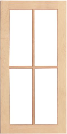 an unfinished wooden door with four panes