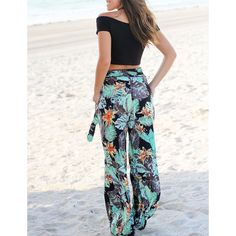 Black Lace-up Pocket Wide Leg Boho Pants Bohemian Pants, Printed Wide Leg Pants, Boho Pants, Early Spring Outfits, Current Fashion Trends, Women Pants, Sleeveless Tshirt, Petite Outfits, Spring Outfits Casual