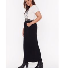 Long Black Plain Skirt By Nasty Gal. New Plain Skirt, Skirts Long, Black Plain, Long Black, Long Skirt, Womens Skirt, A Line, Skirt, Women Shopping