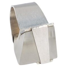 Modern Metal Rings For Formal Occasions, Modernist Geometric Jewelry For Formal Occasions, Contemporary Wide Band Jewelry Gift, Contemporary Wide Band Jewelry As Gift, Contemporary Wide Band Jewelry For Gift, Modern Metal Rings With Unique Design, Modern Jewelry Ring With Unique Design, Modern Ring With Unique Design, Modern White Rectangular Rings