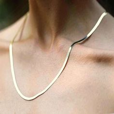 Gold Herringbone Clavicle Chain Thick Snake Choker Flat Gold - Etsy Tarnish Resistant Herringbone Necklace Gift, Elegant Everyday Chain Necklace With Snake Shape, Elegant Snake-shaped Chain Necklace For Everyday Wear, Elegant Everyday Snake-shaped Chain Necklace, Elegant Everyday Snake Shape Chain Necklace, Elegant Gold Herringbone Necklace As Gift, Elegant Gold Herringbone Necklace Gift, Tarnish Resistant Herringbone Necklace For Formal Occasions, Everyday Snake Shape Necklace