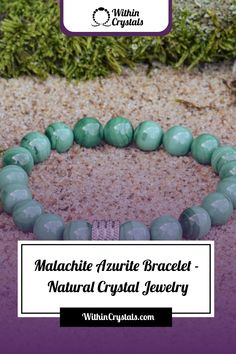 Elevate your style with our stunning Malachite Azurite Bracelet ✨ This beautiful crystal bracelet not only adds a pop of color to your outfit but also brings positivity and harmony into your life 🌿 Handcrafted with love, this bracelet is a must-have for crystal enthusiasts and fashionistas alike 💎 #crystalbracelet #malachiteazurite #naturaljewelry Malachite Bracelet, Nature Bracelets, Nature Jewelry, Crystal Bracelet, Original Gift, Bright Green, Crystal Bracelets, Natural Crystals, Crystal Jewelry