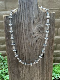 Check Out These Unique Navajo Sterling Silver Cone Beaded Necklaces (16 inches) Stamped Sterling. These Beads Are Great For Everyday Wear. **Only 1 beaded necklace included in price, shown is multiple necklaces for display purposes** Thank you for visiting our store, please let us know if you have any questions. SKU:333978245901_8a697d36-d6ad* Southwestern Style Silver Single Strand Necklace, Southwestern Silver Necklace With Spacer Beads, Southwestern Style Necklaces With Large Beads, Southwestern Silver Necklace With Large Beads, Vintage Silver Hand-strung Beaded Necklace, Silver Beaded Necklace With Oval Beads, Silver Jewelry With Single Strand Oval Beads, Silver Necklace With Oval Spacer Beads, Silver Necklace With Single Strand Oval Beads