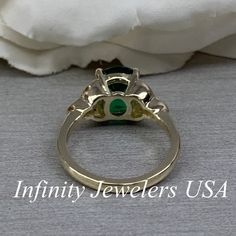 Emerald And Diamond Ring 14K Yellow Gold, Celtic Wedding Rings, May Birthstone Ring, 14k Emerald Ring, Art Deco Engagement Ring, #6716 Emerald is the birthstone for May. The Trinity Knot - Triquetra Like all Celtic knots the Triquetra is constructed of one continuous line interweaving around itself symbolizing no beginning or end, an eternal spiritual life. The Christians adopted this knot because it fit in so well with their belief system to represent The Son, Father and Holy Spirit. We feature Gia Certified Round Emerald Anniversary Ring, Green Emerald Ring Stamped 14k For Wedding, Halo Ring With Prong Setting For Anniversary, Gia Certified Rings For Promise Ring With May Birthstone, Anniversary 14k Gold Emerald Ring Gia Certified, Green Halo Ring With Prong Setting For Anniversary, Anniversary Emerald Ring, Gia Certified, 14k Gold, Gia Certified Emerald Ring In 14k Gold For Anniversary, Anniversary 14k Gold Gia Certified Emerald Ring