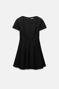 GODET MINI DRESS ZW COLLECTION - Black | ZARA United States Zara Black Mini Dress, Flared Dress Outfit, Short Flared Dress, Zara Mini Dress, 2024 Wishlist, Cargo Shirts, Shirt Blouses Tops, Cardigan Sweater Dress, Zara Woman