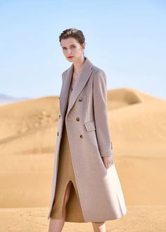 Ivory Wool Coat Long Wool Coat, Coat For Women, Be Helpful, Height And Weight, Outerwear Women, Long Coat, Wool Coat, Flap Pocket, Double Breasted